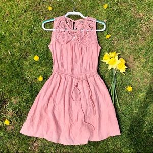 (🌸3 FOR $15 DEAL!) Lace Pink Sundress